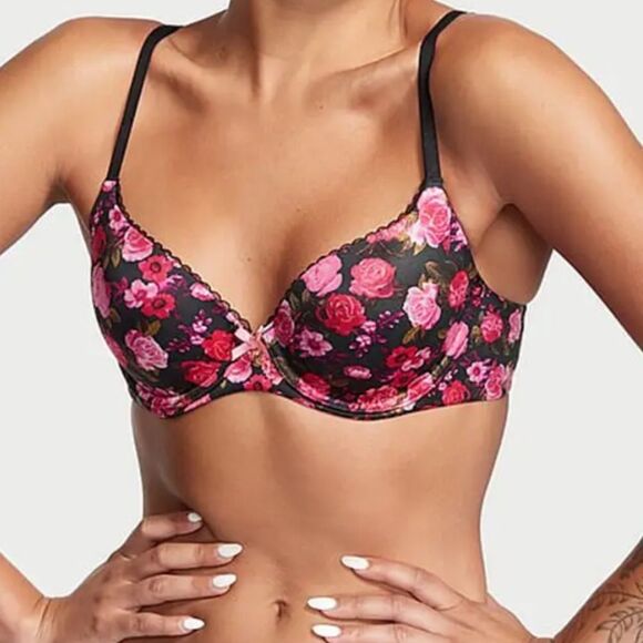 Victoria's Secret Body by Victoria Smooth Lightly Lined Demi Bra Floral-34DD-NWT - Picture 1 of 13